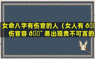 女命八字有伤官的人（女人有 🐋 伤官容 🐯 易出现贵不可言的八字）